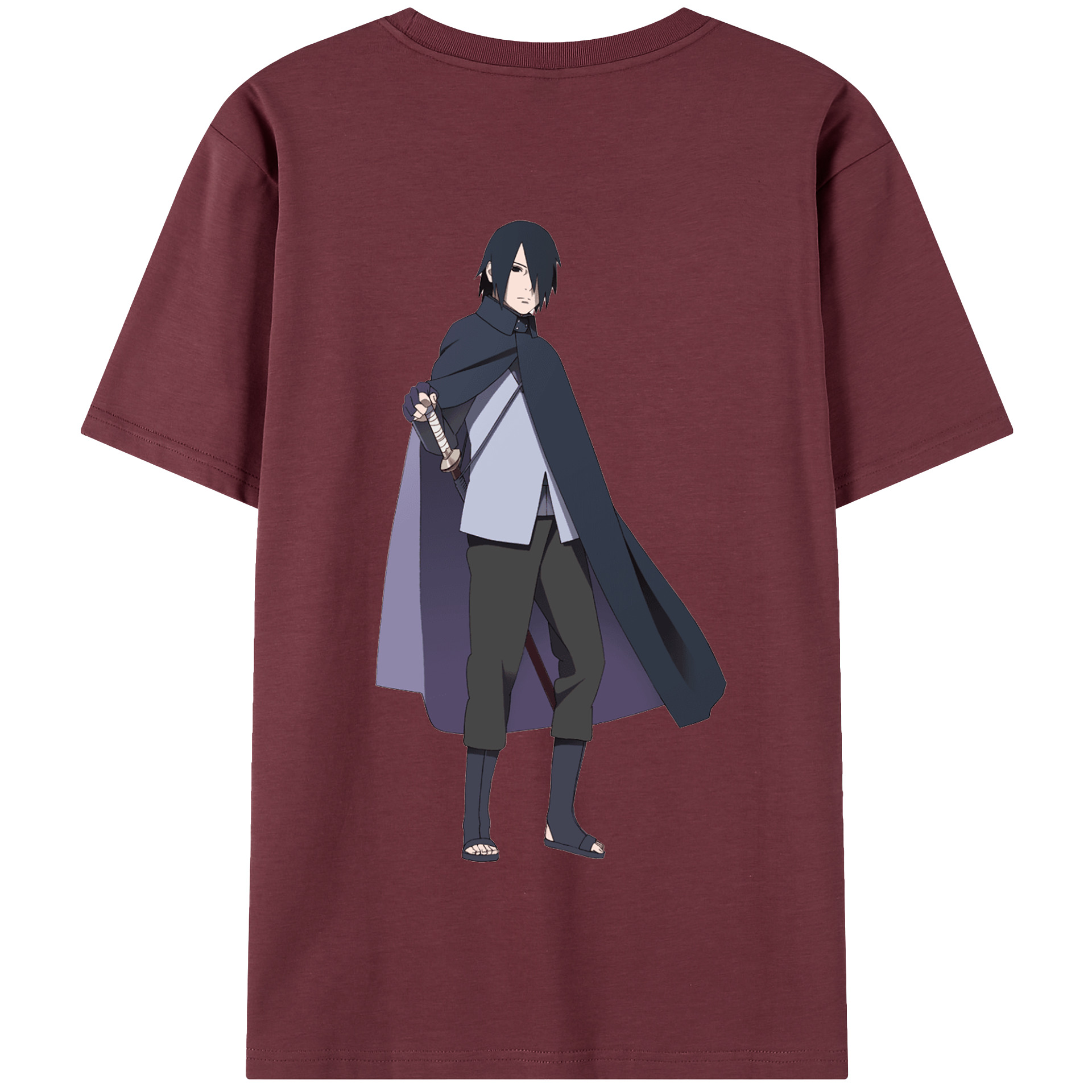 （画像用） NARUTO -ナルト- うちは サスケ Uchiha Sasuke 綿100％半袖Tシャツ（背面プリント）